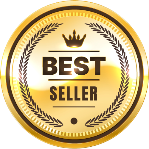 New Project (3) A gold seal with the word " best seller " in it.