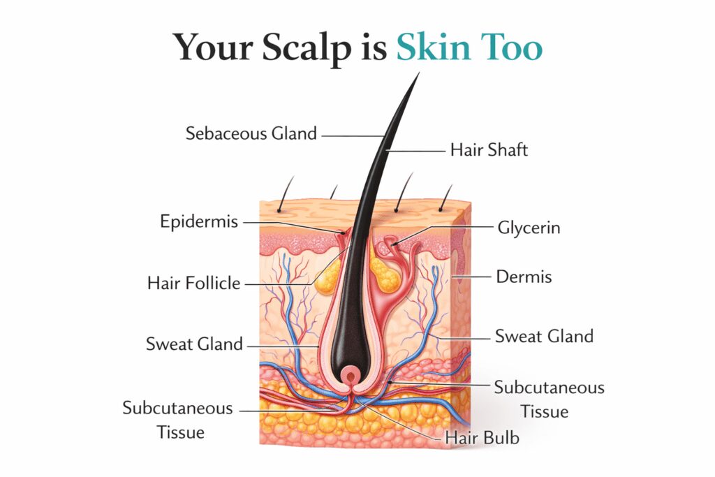your scalp is skin too